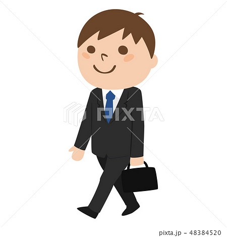 若い男性のイラスト 歩く健康的なビジネスマン のイラスト素材 4845