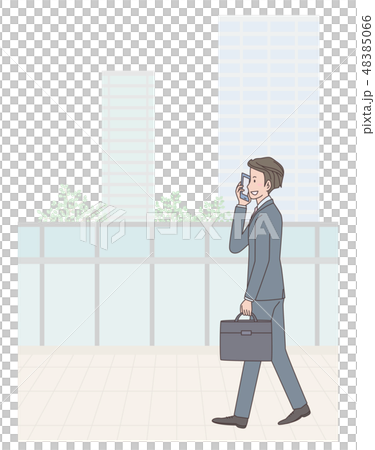 Outside businessman and smartphone Outside businessman and smartphone 48385066
