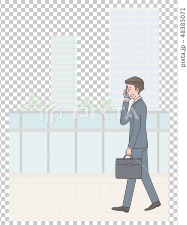Outside businessman and smartphone Outside businessman and smartphone 48385071
