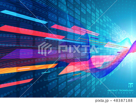 Abstract technology concept geometric and twist Abstract technology concept geometric and twist 48387188