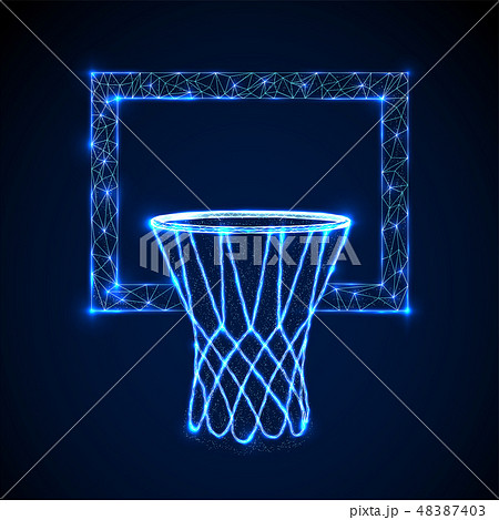 Basketball basket, hoop.  Low poly style design 48387403