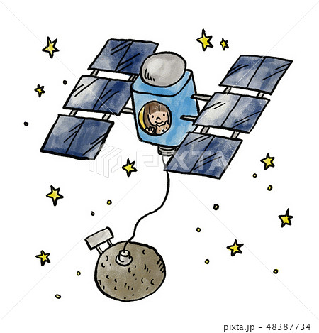 人工衛星のイラスト素材
