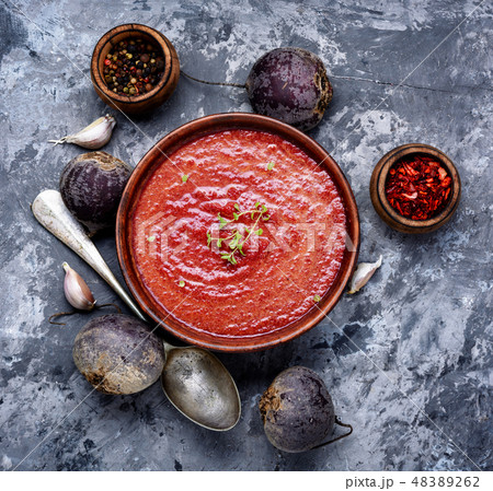 Beetroot creamy soup 48389262