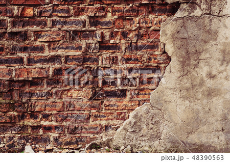Background from old shabby red dark bricks 48390563