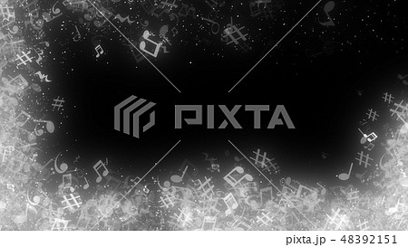 キラキラパーティクルエフェクト 音符のイラスト素材