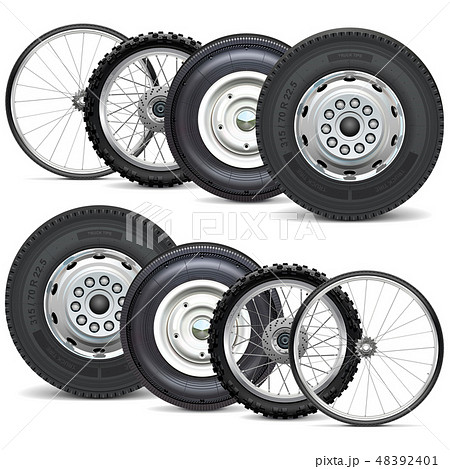 Vector Vehicle Wheels Double Set Vector Vehicle Wheels Double Set 48392401