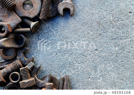 many rust steel on cement ground many rust steel on cement ground 48393108