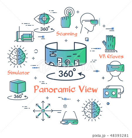 Vector virtual reality concept - VR panoramic view 48393281