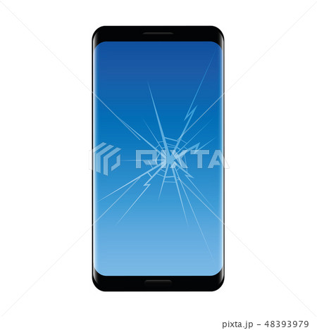 modern smartphone with broken display modern smartphone with broken display 48393979