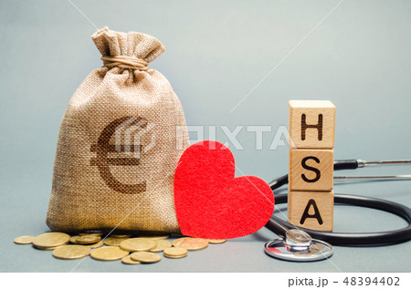 Wooden blocks with the word HSA Wooden blocks with the word HSA 48394402
