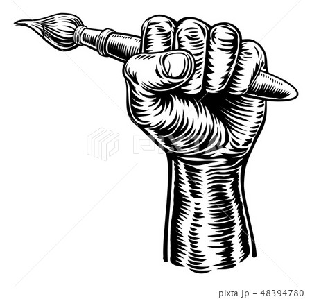 Hand Holding Artists Paintbrush 48394780