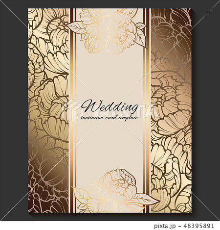 Antique royal luxury wedding invitation, gold 48395891