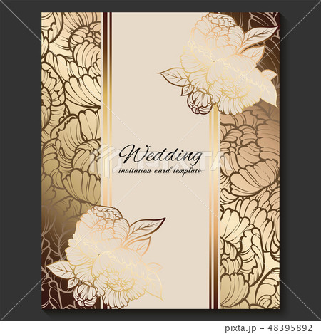 Antique royal luxury wedding invitation, gold Antique royal luxury wedding invitation, gold 48395892