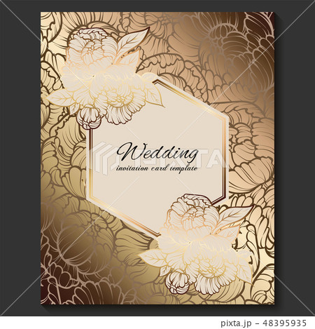 Antique royal luxury wedding invitation, gold 48395935