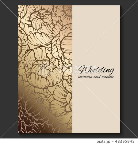 Antique royal luxury wedding invitation, gold Antique royal luxury wedding invitation, gold 48395945