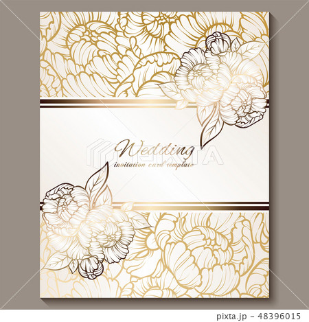 Antique royal luxury wedding invitation, gold Antique royal luxury wedding invitation, gold 48396015
