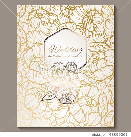 Antique royal luxury wedding invitation, gold Antique royal luxury wedding invitation, gold 48396061