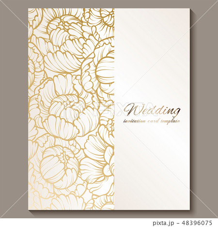 Antique royal luxury wedding invitation, gold 48396075