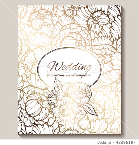 Antique royal luxury wedding invitation, gold Antique royal luxury wedding invitation, gold 48396187