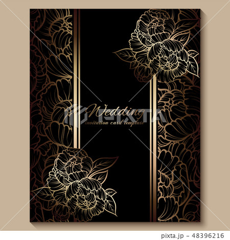 Antique royal luxury wedding invitation, gold Antique royal luxury wedding invitation, gold 48396216