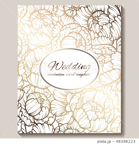 Antique royal luxury wedding invitation, gold Antique royal luxury wedding invitation, gold 48396223