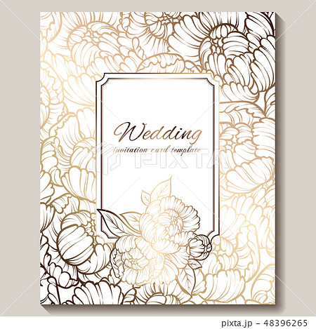 Antique royal luxury wedding invitation, gold 48396265