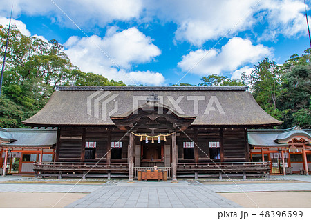 大山祇神社の拝殿　参拝者なし 48396699
