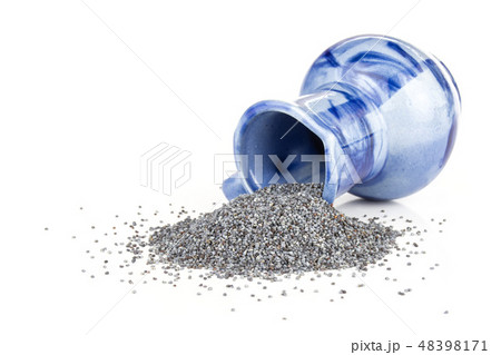 Czech blue poppy seeds isolated on white Czech blue poppy seeds isolated on white 48398171