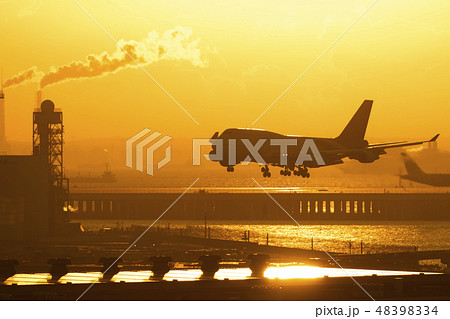 朝日とB747 朝日とB747 48398334