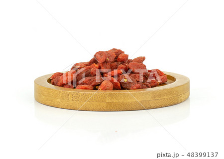 Dried red goji berries isolated on white Dried red goji berries isolated on white 48399137