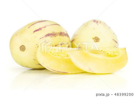 Fresh striped pepino melon isolated on white 48399200