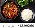 Chicken vegetable pan with rice, fresh ingredient 48399260