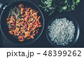 Chicken vegetable pan with rice, fresh ingredient 48399262