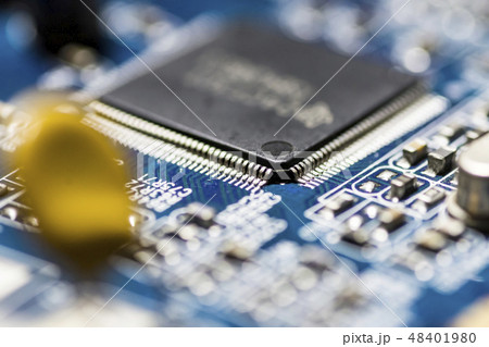 microchips on a board 48401980