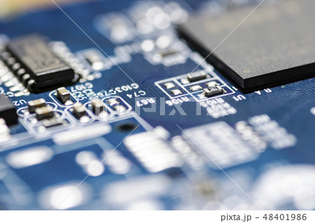 microchips on a board 48401986