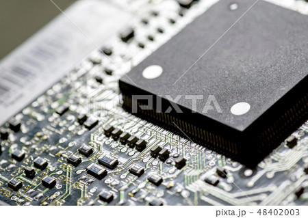 microchips on a board 48402003