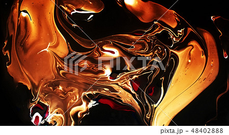 Marbled golden abstract background. Trendy liquid marble pattern. 48402888