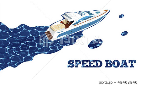 Top view speed boat on water poster 48403840