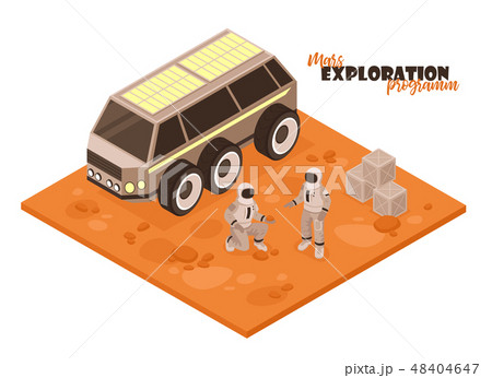Mars Rover Isometric Background 48404647