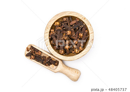 Small dried cloves spice isolated on white 48405737