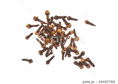 Small dried cloves spice isolated on white Small dried cloves spice isolated on white 48405768