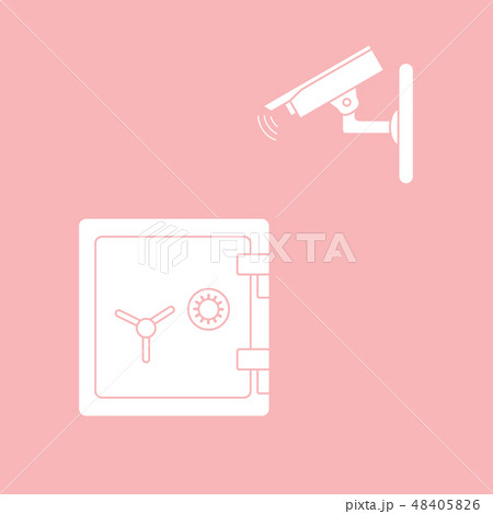 Vector illustration with security camera and safe 48405826