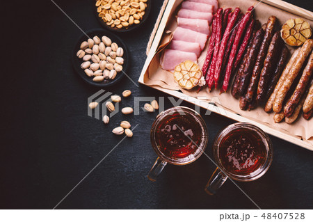 beer and meat snack set. pub, restaurant, bar food 48407528