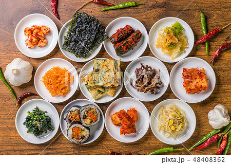 代表的な韓国の料理 Typical Korean Foodsの写真素材