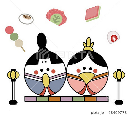 お雛様と和菓子 お雛様と和菓子 48409778