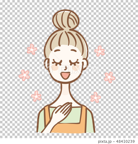 主婦　エプロン　女性　安心 48410239