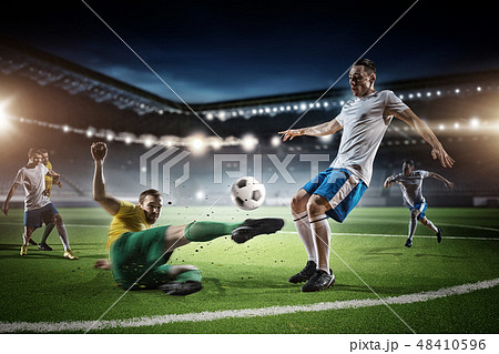 Soccer game in action 48410596