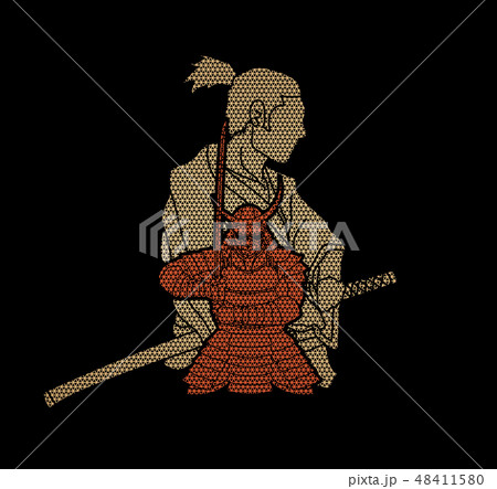 2 Samurai composition cartoon graphic vector 2 Samurai composition cartoon graphic vector 48411580