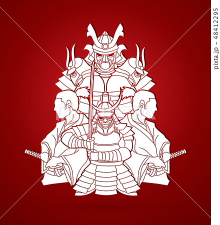 Group of Samurai graphic vector 48412295