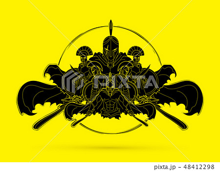 Group of Spartan Warrior graphic vector 48412298